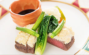 [肉料理]牛フィレ肉東寺焼　味噌風味のデミグラスソースとともに